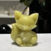 Lemon Jade fox carving 6cm Lemon Jade fox carving 6cm, carved and polished sitting crystal fox