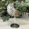 Ocean jasper crystal moon C on a silver stand, 10cm Ocean jasper crystal moon C on a silver stand, 10cm