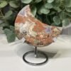 Ocean jasper crystal moon F on a silver ring stand, 10cm Ocean jasper crystal moon F on a silver ring stand, 10cm
