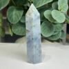 denim lapis tower g 9cm Denim lapis tower G 9cm, pale blue with gold pyrite flecks