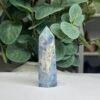 denim lapis tower h 7cm Denim lapis tower H 7cm, soft blue with a white calcite band and pyrite