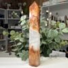 Hematoid quartz tower A, 29cm, clear band with orange hematoid Hematoid quartz tower A, 29cm, clear band with orange hematoid