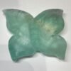 Fluorite butterfly trinket dish B, mint green with a pale yellow patch Fluorite butterfly trinket dish B, mint green with a pale yellow patch
