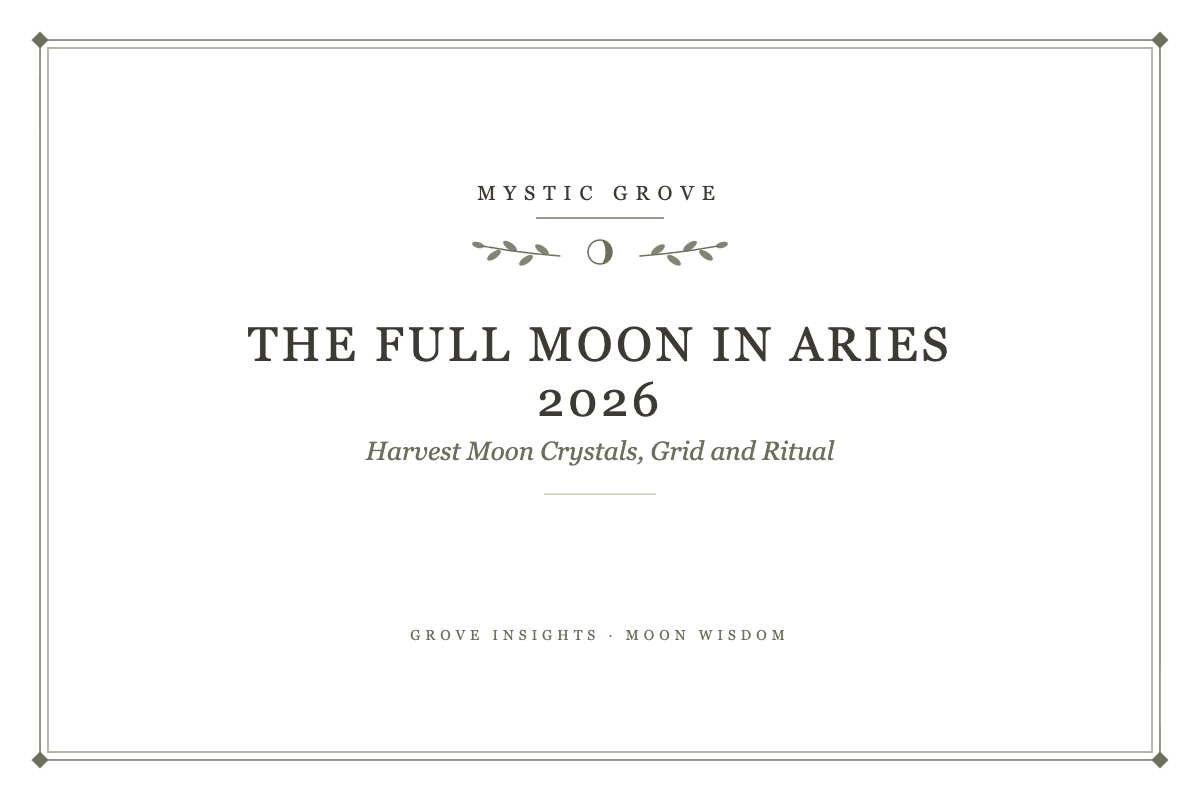 The Full Moon in Aries 2026: Harvest Moon Crystals, Grid and Ritual 1 The Full Moon in Aries 2026: Harvest Moon Crystals, Grid and Ritual – Grove Insights, Mystic Grove