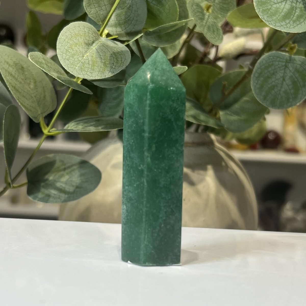 Green aventurine tower A Green aventurine tower A, polished point
