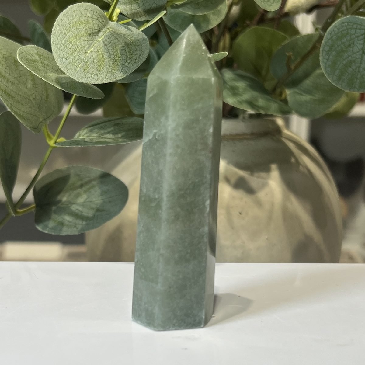 Green aventurine tower B Green aventurine tower B, polished point