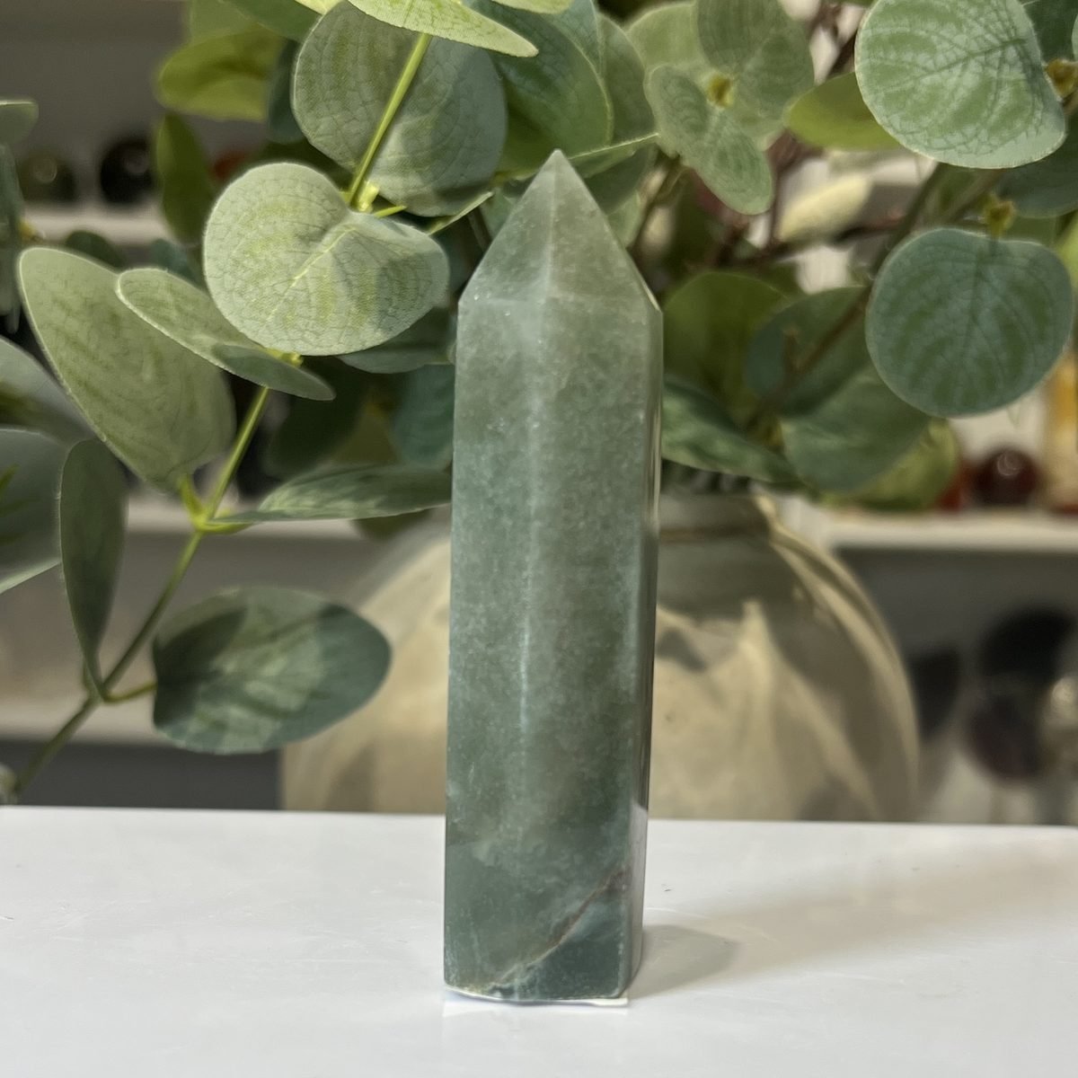 Green aventurine tower E Green aventurine tower E, polished point
