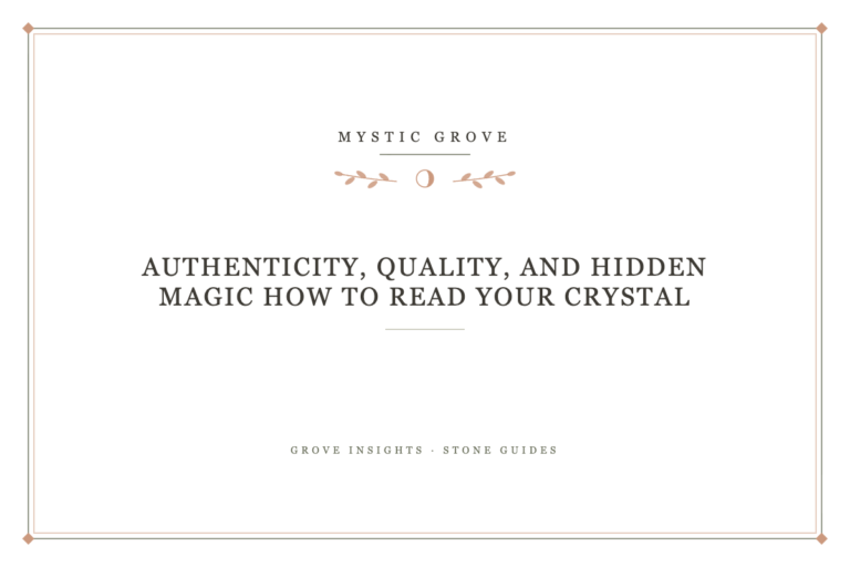 Authenticity, Quality, and Hidden Magic How to Read Your Crystal 1 Authenticity, Quality, and Hidden Magic How to Read Your Crystal