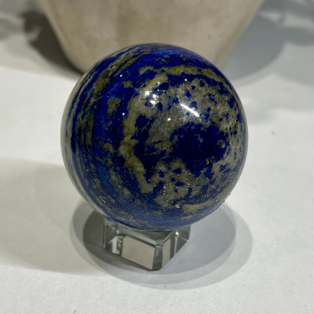 Home 2026 39 Lapis lazuli sphere B 58mm deep royal blue with gold pyrite