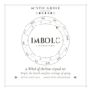 Imbolc Wheel of the Year crystal set card Imbolc Wheel of the Year crystal set card, front, showing Imbolc on 1 February