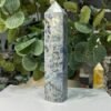 Blue kyanite tower close up of bladed crystals