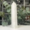 Large Howlite Tower 22cm 2 Large howlite tower 22cm, creamy white with fine veins, view 2