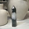 Moss Agate Tower Moss agate tower D, 10cm, dark green with a white band