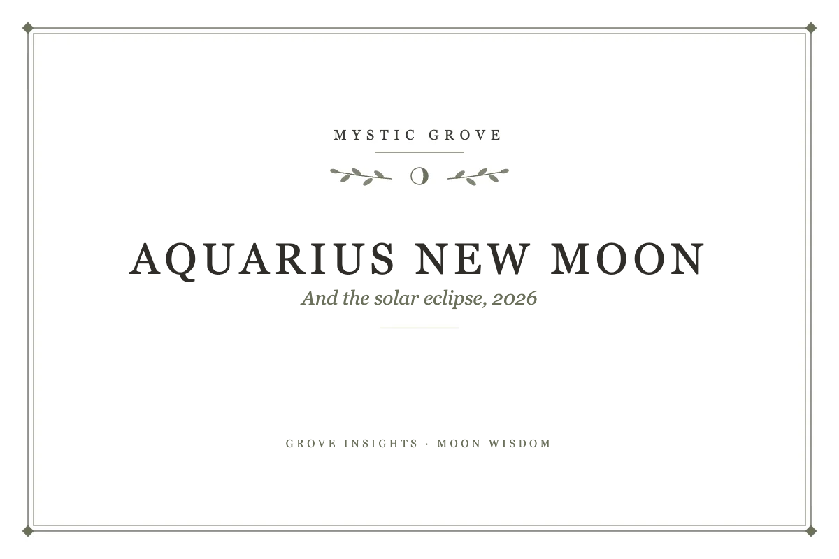 New Moon in Aquarius & The Solar Eclipse 7 New Moon in Aquarius and The Solar Eclipse title card from Mystic Grove