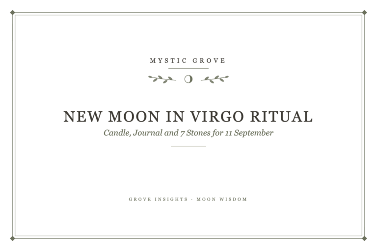 New Moon in Virgo Ritual: Candle, Journal and 7 Stones for 11 September 11 New Moon in Virgo Ritual: Candle, Journal and 7 Stones for 11 September