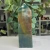 ocean jasper tower a 17cm Ocean jasper tower A 17cm, teal green with peach and golden bands