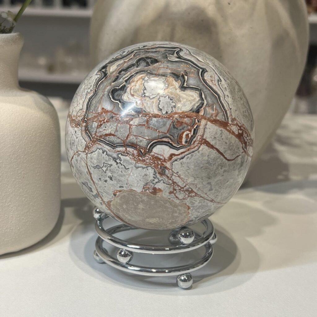 Home 2026 32 Picture jasper sphere A, polished sphere