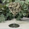 Pyrite heart on stand, cubic pyrite crystals Pyrite heart on stand, cubic pyrite crystals