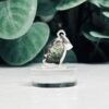 Raw moldavite pendant D183 1.83g set in 925 sterling silver