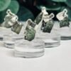 Raw moldavite pendant D258 2.58g set in 925 sterling silver