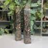 rhodonite towers large pair 19cm Two large rhodonite towers 19cm with black dendrite veining