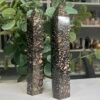 rhodonite towers large pair 19cm 2 Pair of large rhodonite towers 19cm showing pink, peach and black patterning
