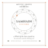 Samhain Wheel of the Year crystal set card Samhain Wheel of the Year crystal set card, front, showing Samhain on 31 October
