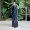 sodalite tower b 9cm 2 Sodalite tower B 9cm, speckled blue and white with a pale tip