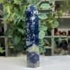 sodalite tower large 19cm 2 Large sodalite tower 19cm, blue with white veining and a cream band near the base