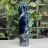 sodalite tower large 19cm 3 Large sodalite tower 19cm, deep blue with white patches and golden cream zones