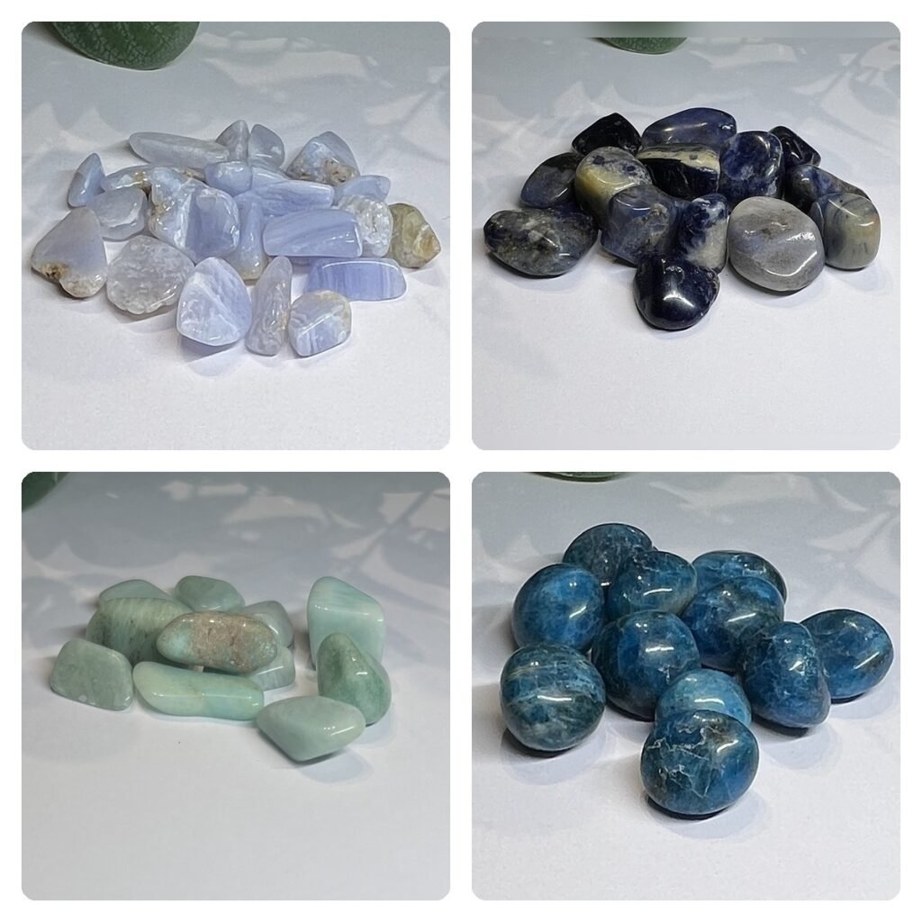 Throat chakra tumblestones