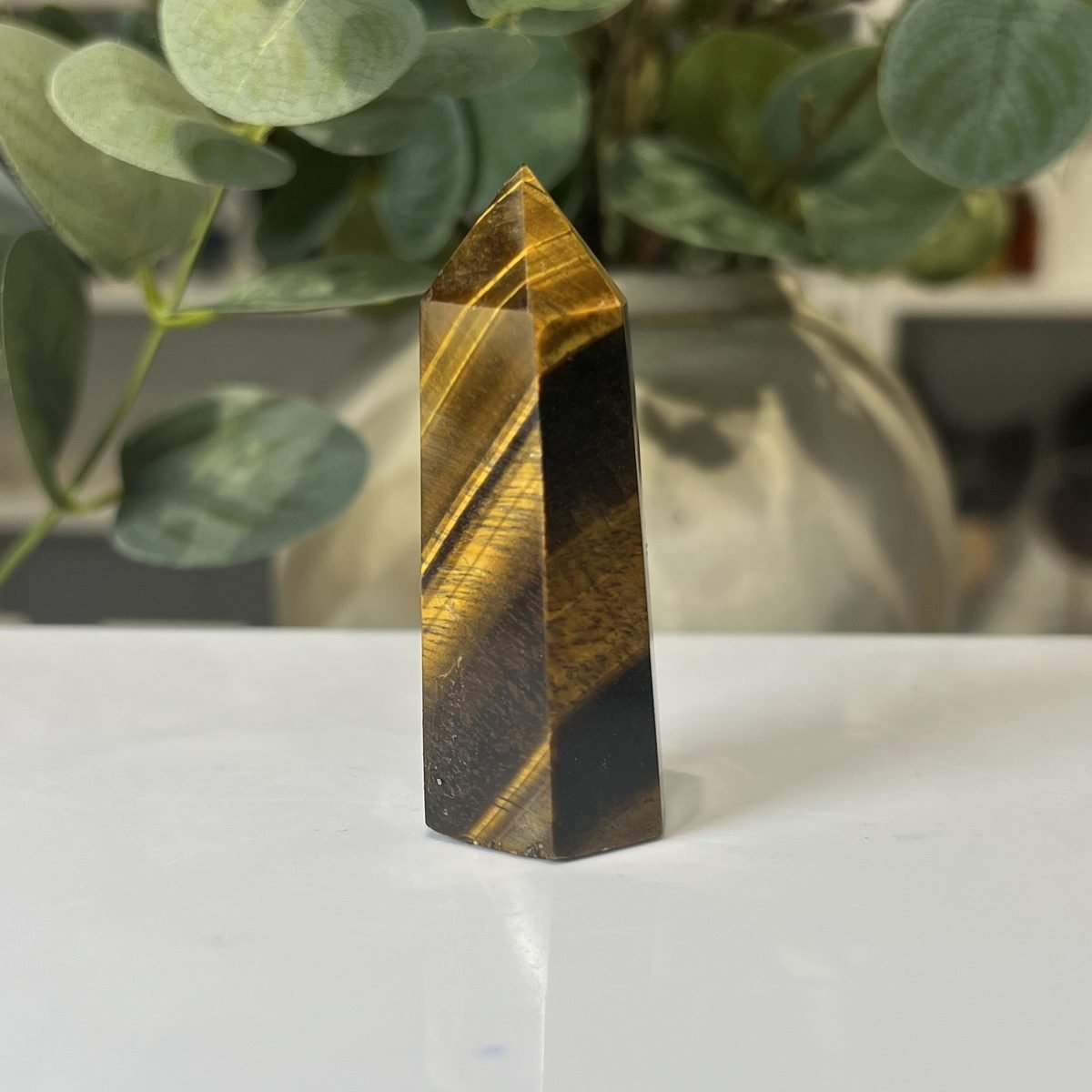 Tigers eye tower B Tigers eye tower B, polished point