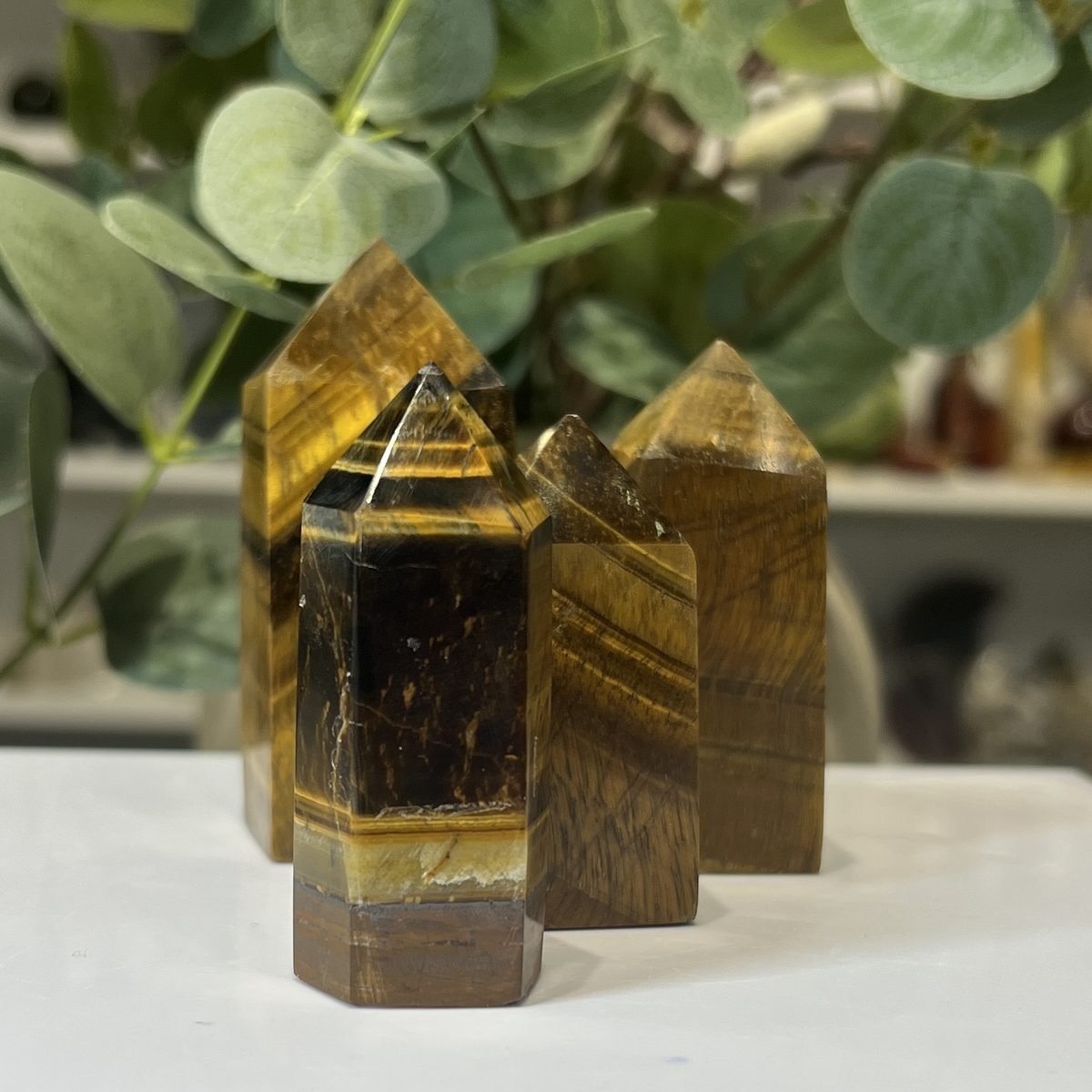 Tigers eye towers Tigers eye towers, a group of polished pieces together