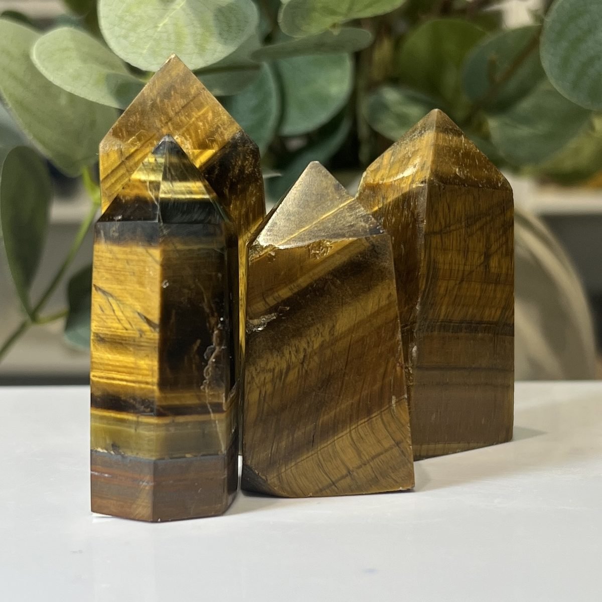 Tigers eye towers Tigers eye towers, a group of polished pieces together