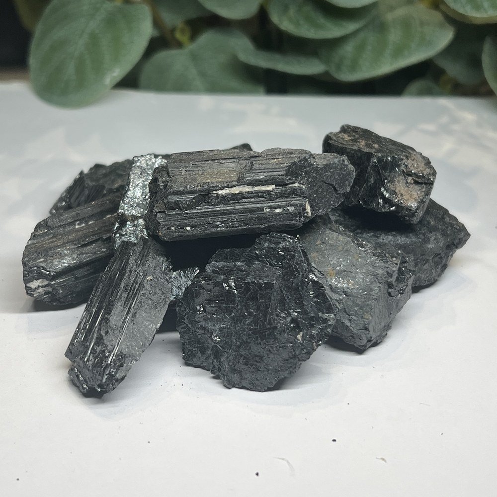 Black Tourmaline Raw black tourmaline pieces