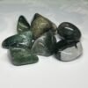 Moss agate tumblestones Moss agate tumblestones, polished green and white agate with moss like inclusions