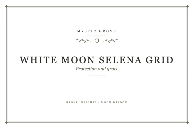 White Moon Selena Crystal Grid for Protection and Grace 1 White Moon Selena Crystal Grid for Protection and Grace