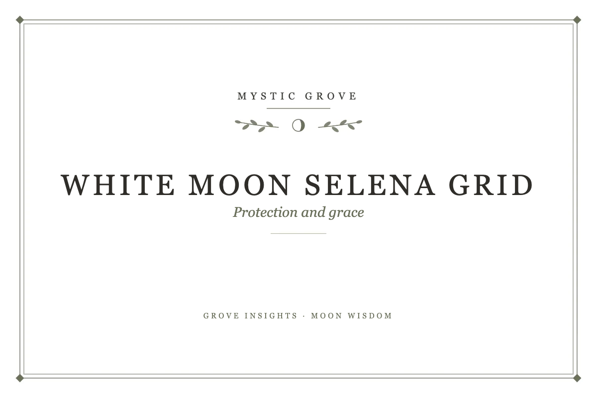 White Moon Selena Crystal Grid for Protection and Grace