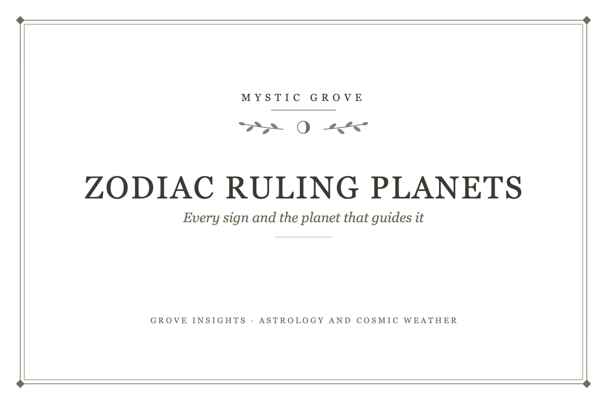 The Zodiac Signs and Their Ruling Planets 7 Zodiac Ruling Planets: Every sign and the planet that guides it, a Mystic Grove guide